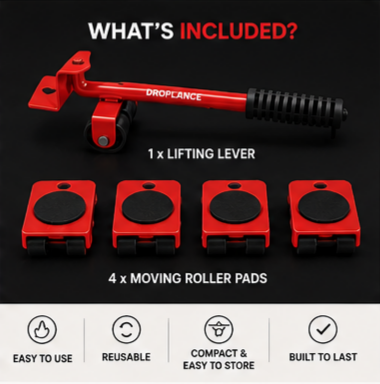 Droplance™ HeavyLift Pro Furniture Lifter & Moving Tool Set