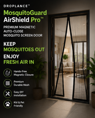 DROPLANCE™ MosquitoGuard AirShield Pro | Keep Fresh Air Flowing While Keeping Mosquitoes Out | Auto closing with magnets