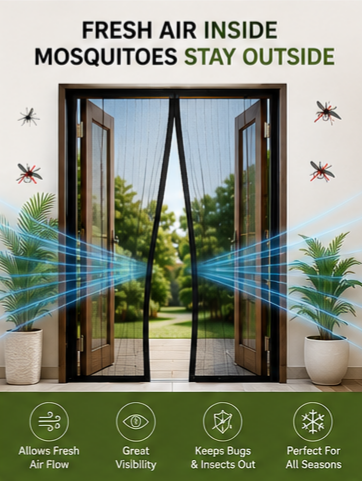 DROPLANCE™ MosquitoGuard AirShield Pro | Keep Fresh Air Flowing While Keeping Mosquitoes Out | Auto closing with magnets