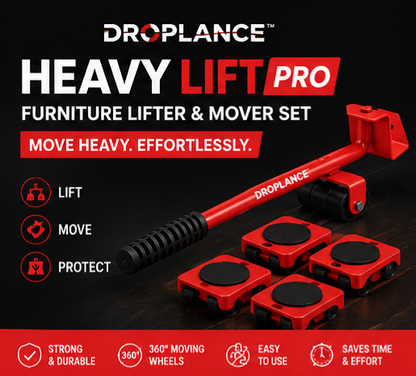 Droplance™ HeavyLift Pro Furniture Lifter & Moving Tool Set