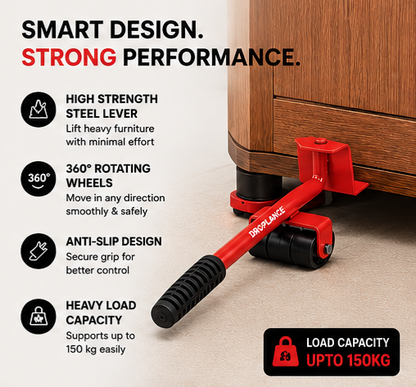 Droplance™ HeavyLift Pro Furniture Lifter & Moving Tool Set
