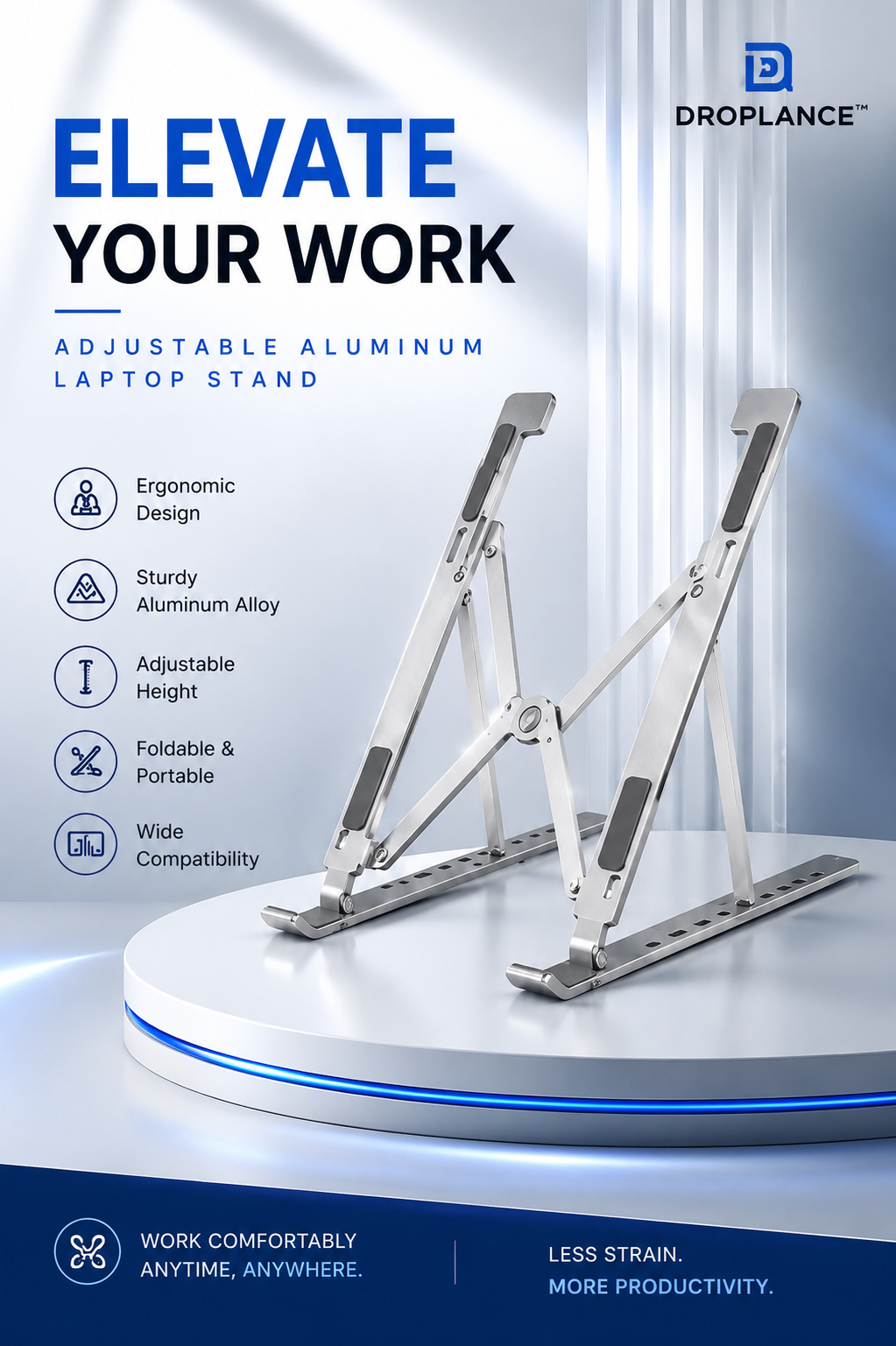 DROPLANCE™ AeroStand Pro | Adjustable Aluminum Stand
